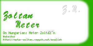 zoltan meter business card